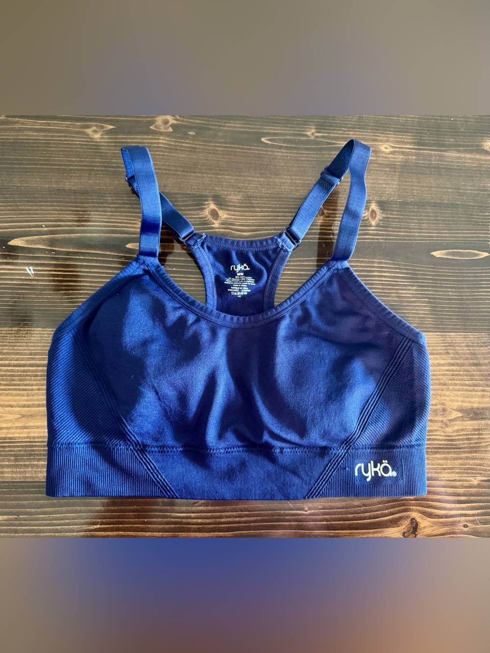 Ryka Women’s Navy Blue Racerback Sports Bra Size M